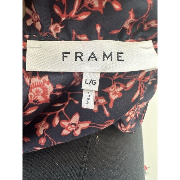 FRAME 100% Silk High Neck Ruffle Sleeveless Blouse sz LG Quiet Luxury Old Money - Picture 4 of 5